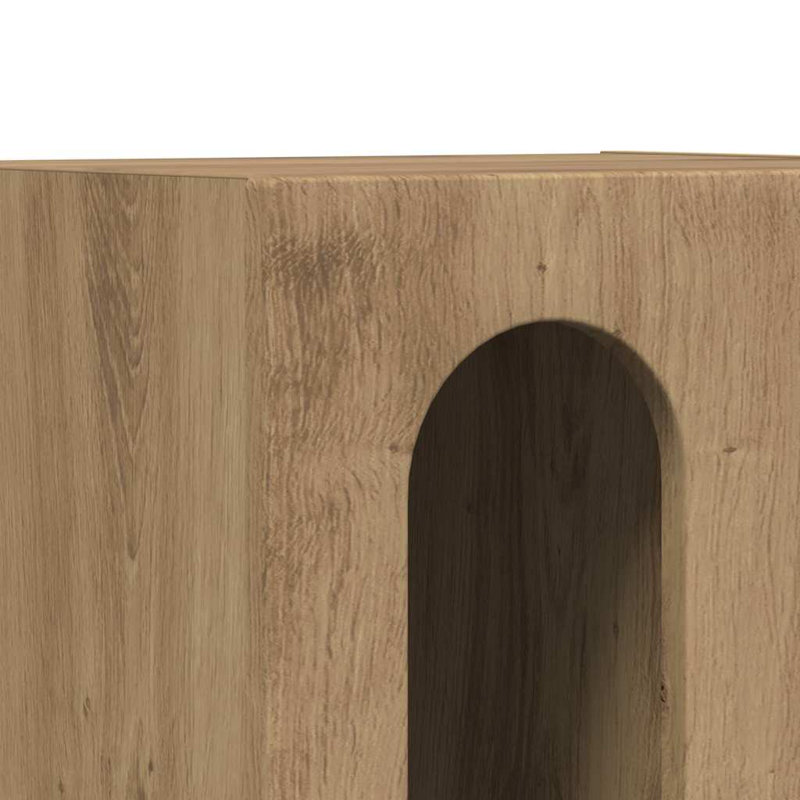 40cm W Manufactured Wood Bedside Table, Artisan Oak