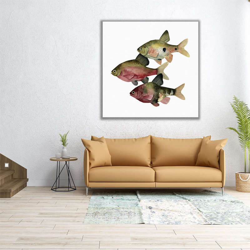 Rainbow Fish I - reproduction d'art sur toile, H 30 po x l 30 po