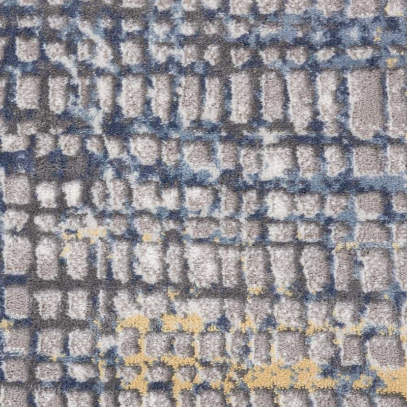 Tapis bleu / blanc contemporain anglais, Rectangle 9 pi x 12 pi