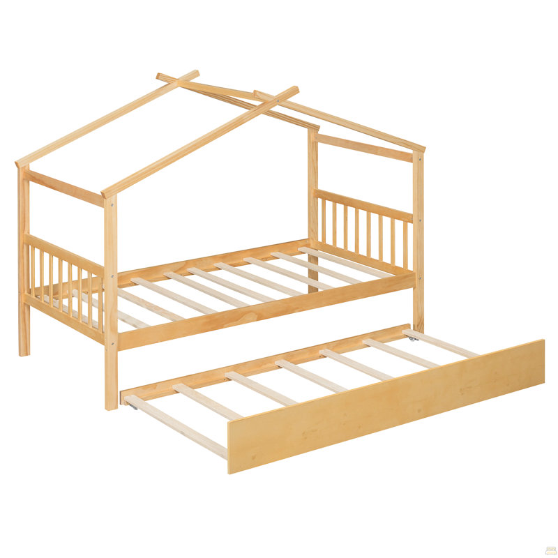 Lit simple en bois avec lit gigogne simple