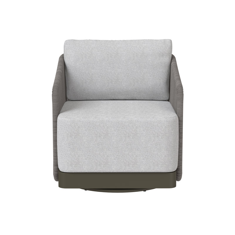 Allariz Outdoor Swivel Lounge Chair, Gracebay Light Gray, Gray