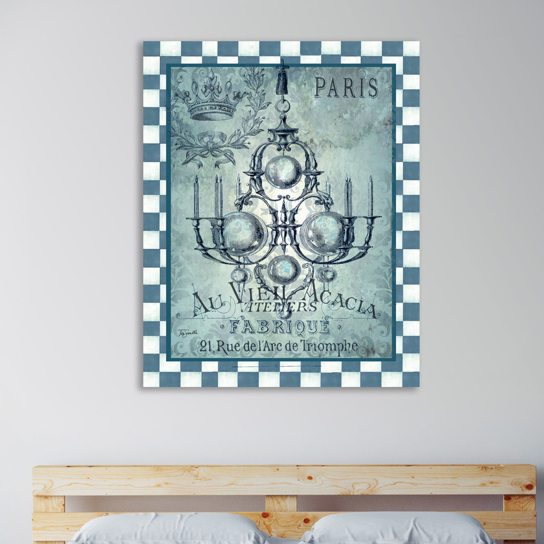 'Vintage Chandelier III' by Tre Sorelle Studios Vintage Advertisement on Wrapped Canvas