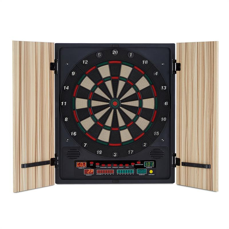 OneConcept Electronic Dartboard And Cabinet Set