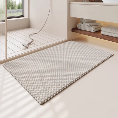 Chenille Bathroom Absorbent Mat - Non-Slip Shaggy Rug For Bath, Shower, And Tub Entrance