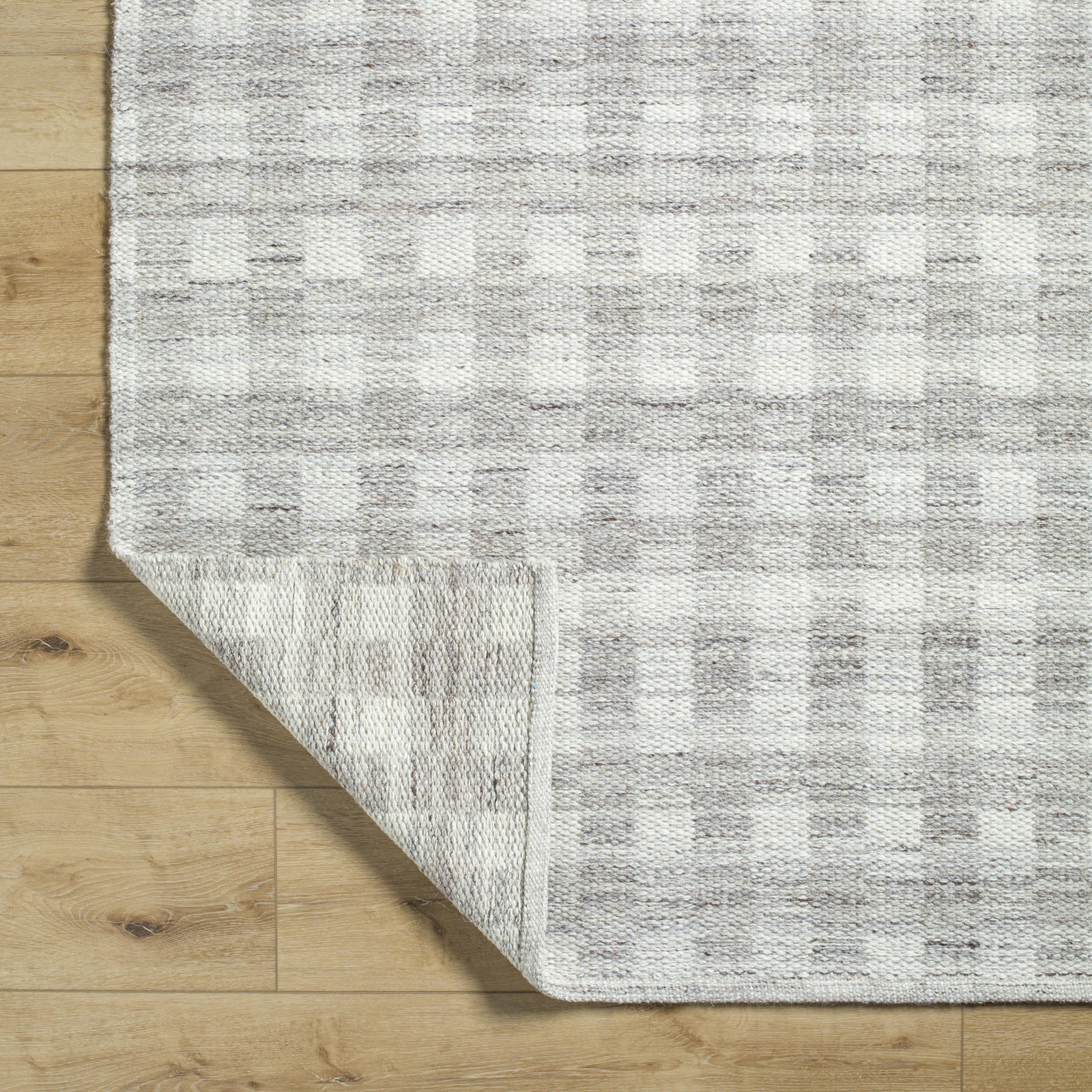 Lavande Hand-Woven Plaid Area Rug, Rectangle 2' x 3'