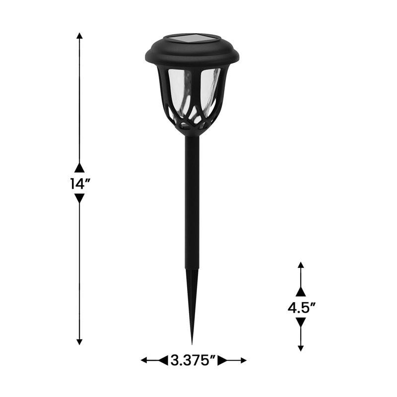 Black Tulip Design LED Solar Pathway Lights Set of 8