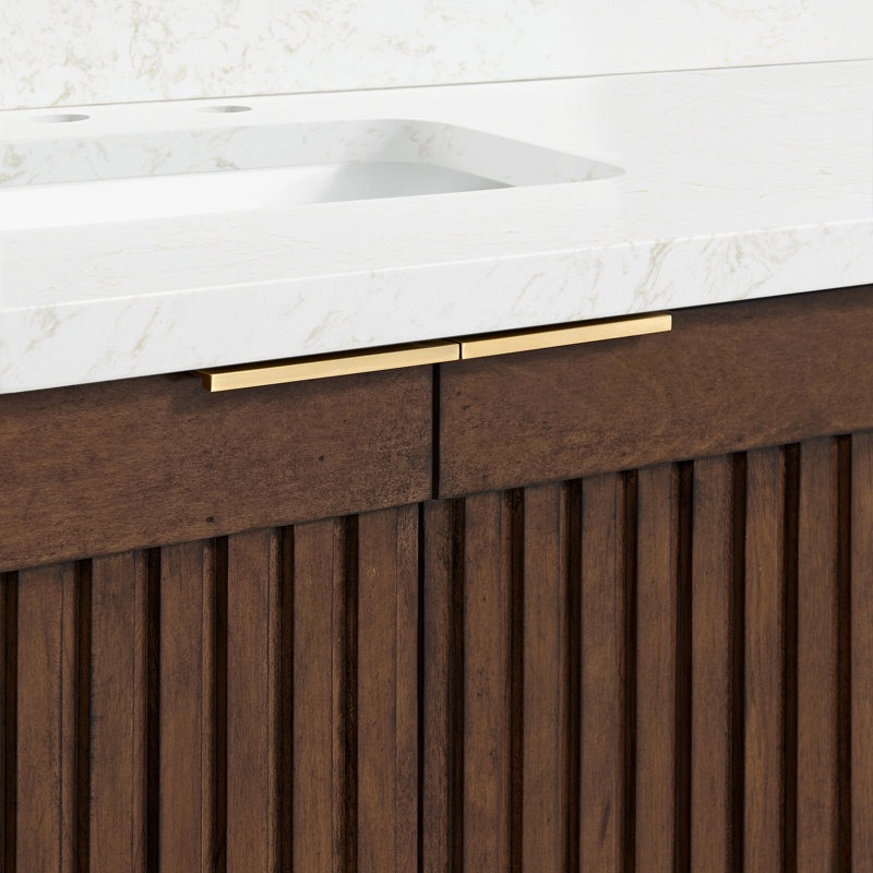 Through Lines 48" Single Bathroom Vanity, 8" Widespread, Brown