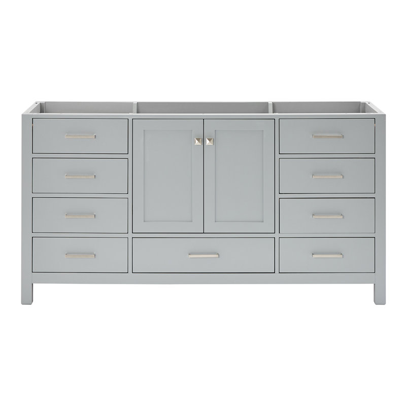 ARIEL Cambridge 66'' Single Bathroom Vanity Base Only, Gray, Brushed Nickel