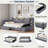 Upholstery Daybed With Storage Footstool, Shelves, 2 Drawers, Usb Charging And Led Light-1781045685-1781045686