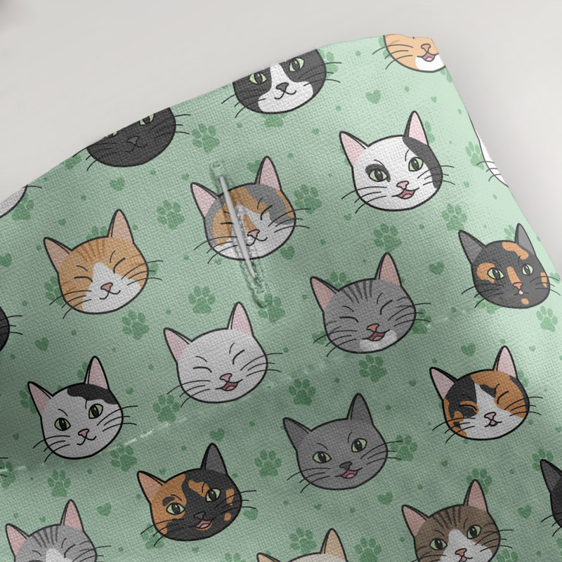 Rideau de douche simple Kitty Cat, Vert