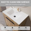 Ensemble de meuble-lavabo simple autoportant 30 po avec lavabo en céramique intégré et portes à fermeture en douceur en chêne naturel-687884578