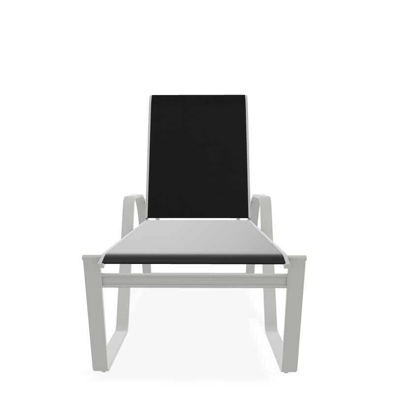 Chaise longue inclinable Holna, Neige texturée, Noir 5D Sunbrella®