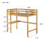 Lit mezzanine simple, lit mezzanine en bois d'hévéa avec garde-corps de sécurité, bureau intégré, échelle, chêne blanc-1081302428