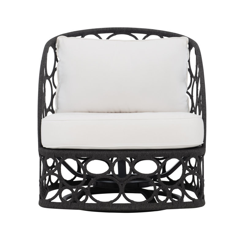 Bali Grey Flannel 30" Swivel Chair with Cushion and Aluminum Frame