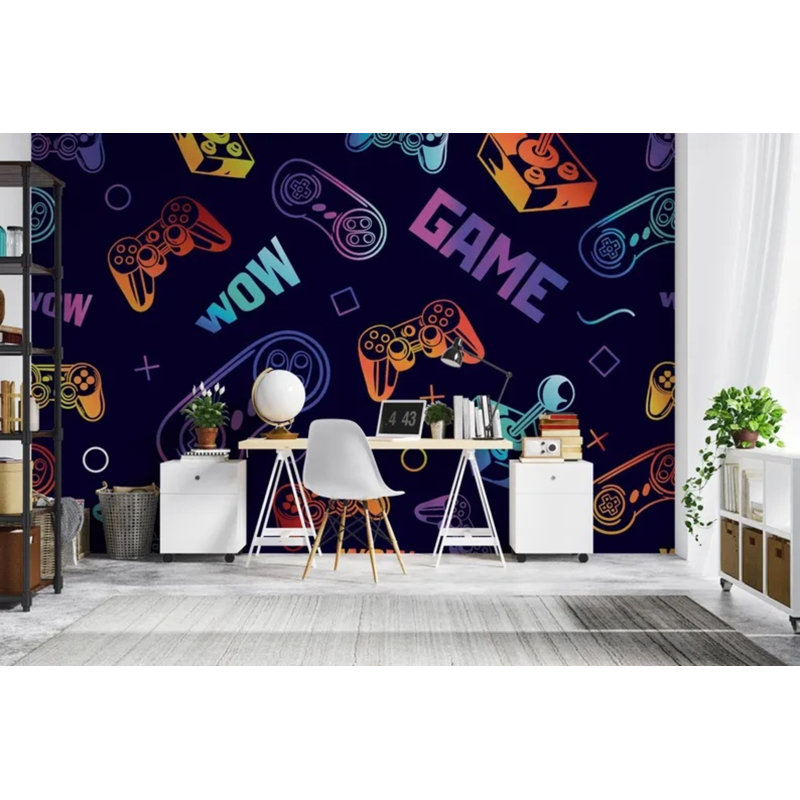 Papier peint Neon Gradient Gaming, L 96 po x l 108 po