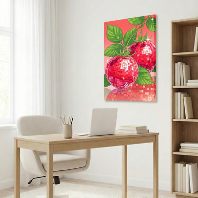 «Disco Cherry», ensemble de 1 reproduction d'art sur toile tendue sur toile