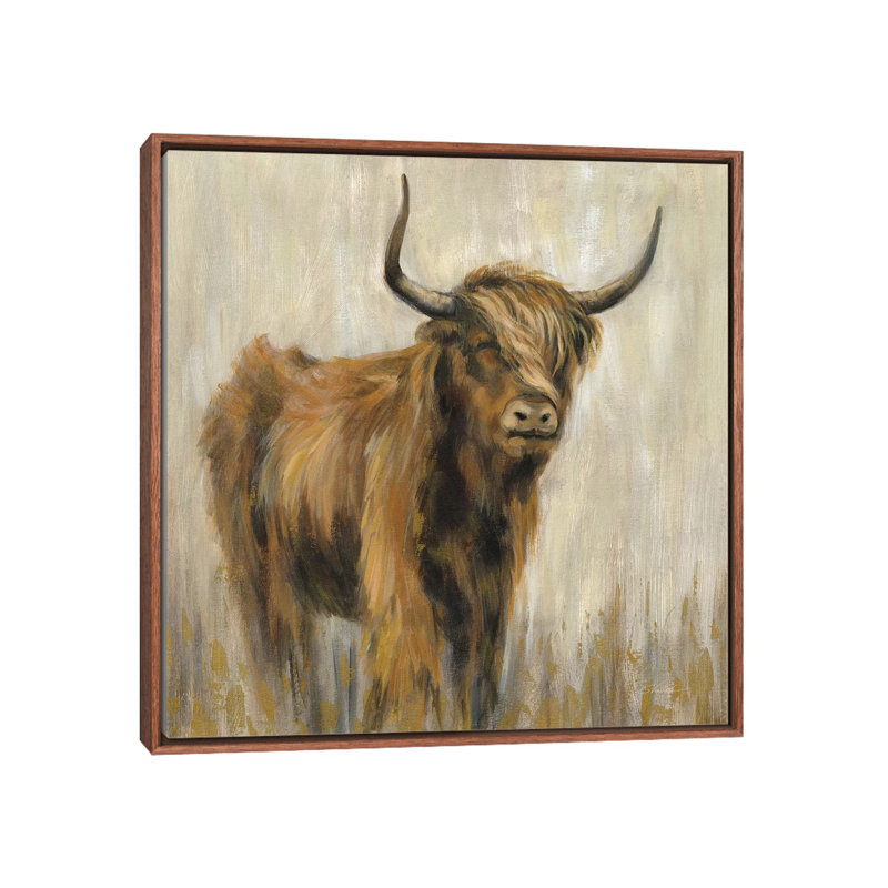 «Highland Mountain Cow» par Silvia Vassileva - reproduction d'art, Pas de tapis, H 37 po x l 37 po x P 1,5 po