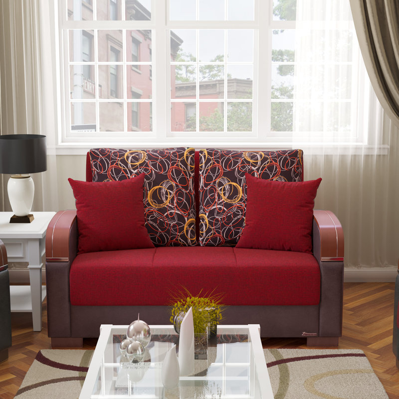 Causeuse convertible avec rangement Collection, Rouge