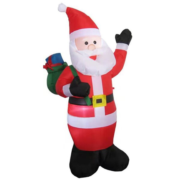 The Holiday Aisle® Inflatable Glow Santa Claus with Fans | Wayfair