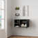28 In. W X 19 In. D X 16 In. H Bathroom Vanity In Black With Sink And Black Solid Surface Top And Mirror