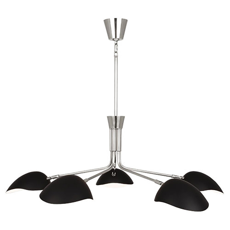 Racer 5 - Light Chandelier, Polished Nickel, Matte Black
