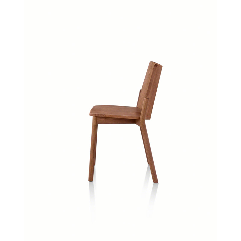 Tronco Solid Wood Stacking Side Chair, Walnut Stained