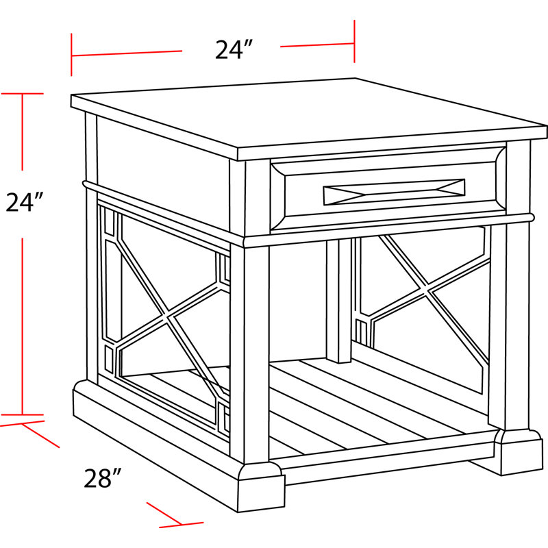 Zenna End Table with Storage, Brown