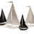 Wall Decor with Metal Sailboats, Black and Silver