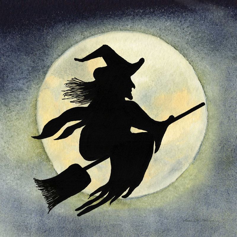 Sorcière hantée la nuit d'Halloween, H 20 po x l 20 po