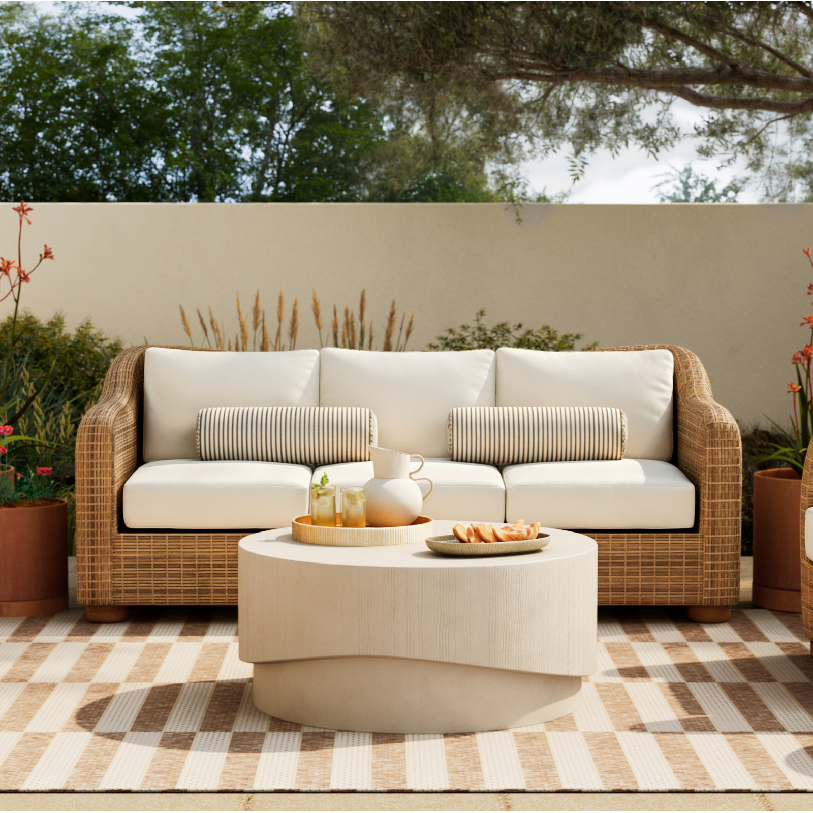 Albans 36'' Stone Outdoor Coffee Table