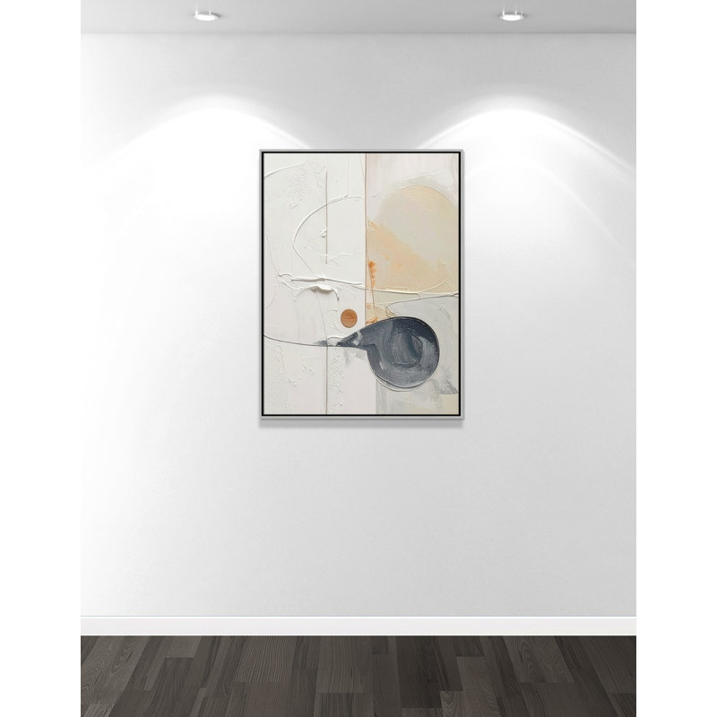 «Plastering III» par Alonza Saunders, Toile avec cadre, Flottant argent, L 31,5 po x H 41,5 po