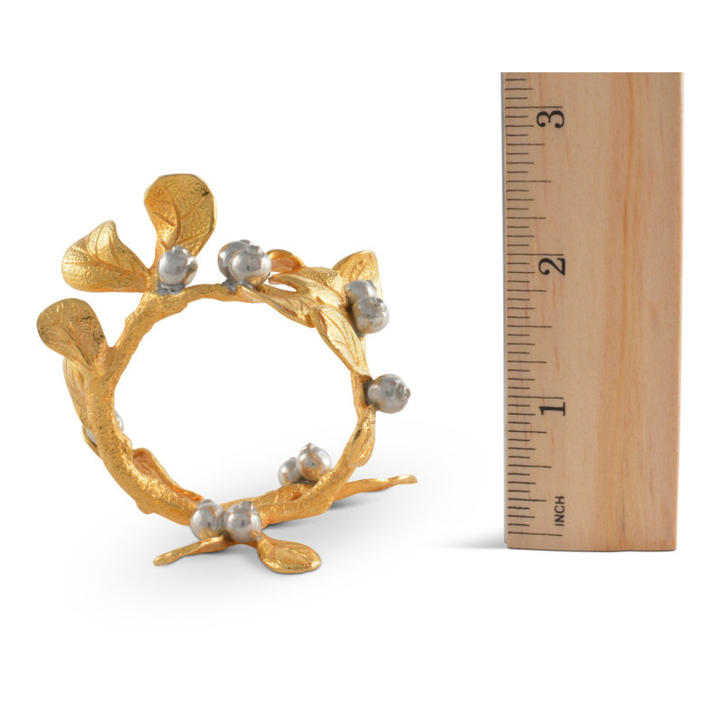Golden Winter Berry Metal Napkin Ring