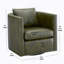 Fauteuil demi-tonneau pivotant en similicuir vert-1247997761