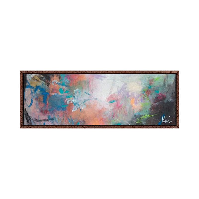 Embraced By Nature by Kerri Blackman - Panoramic Painting on Canvas, Classic Brown Wood Framed