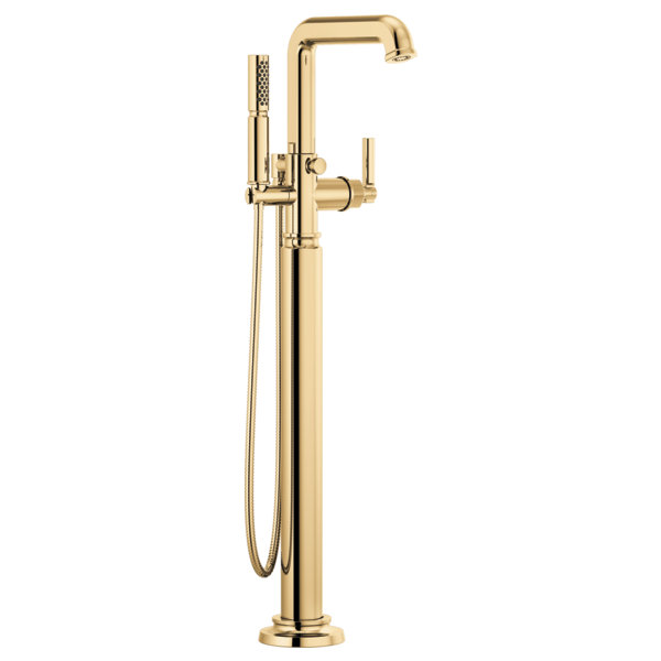 Invari® Single-Handle Floor Mount Tub Filler, Polished Gold, Lever