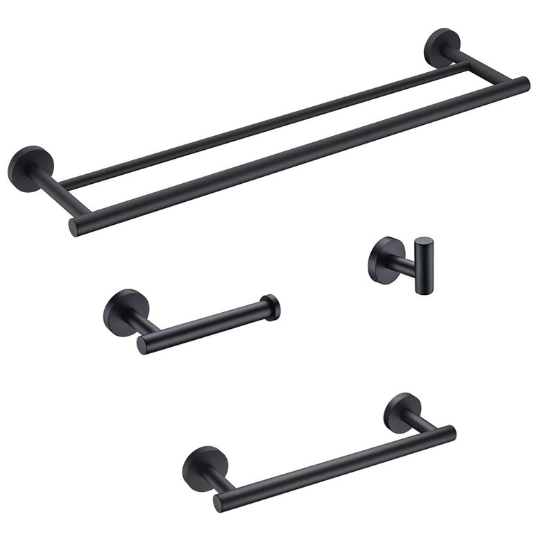 4 - Piece Bathroom Hardware Accessories Set, Matte Black