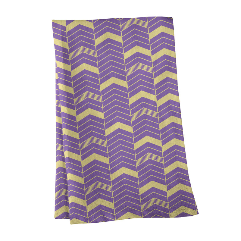 Stephenie Tea Towel Kitchen Towel, Purple/Yellow, Cotton Twill