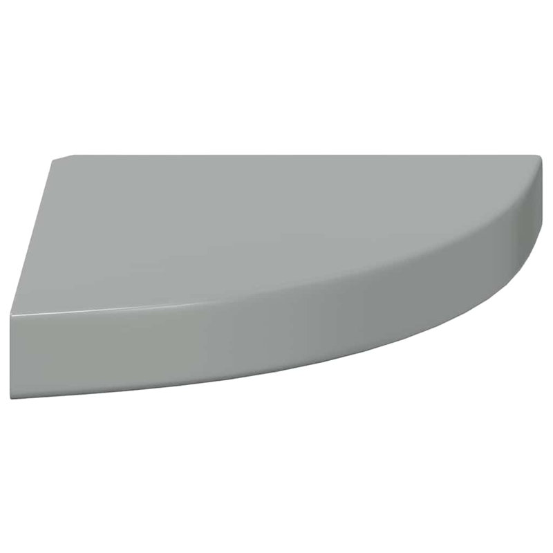 Wall Corner Shelf Floating Corner Shelf Wall Mounted Display Shelf, 1.5" H x 9.8" W x 9.8" D, High Gloss Gray
