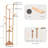 9 Hooks Bamboo Freestanding Coat Rack - Rotary Tree Stand With 3 Storage Shelves, Easy Assembly For Entryway - Natural Wood Color