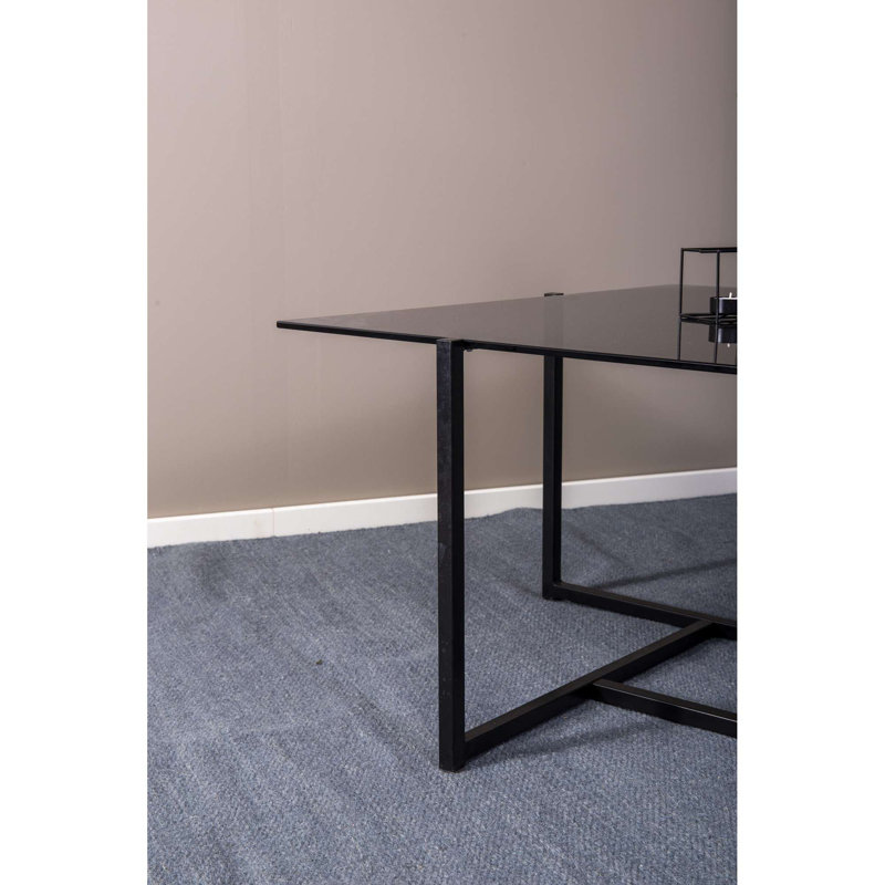 Nordine Glass Top Metal Base Dining Table