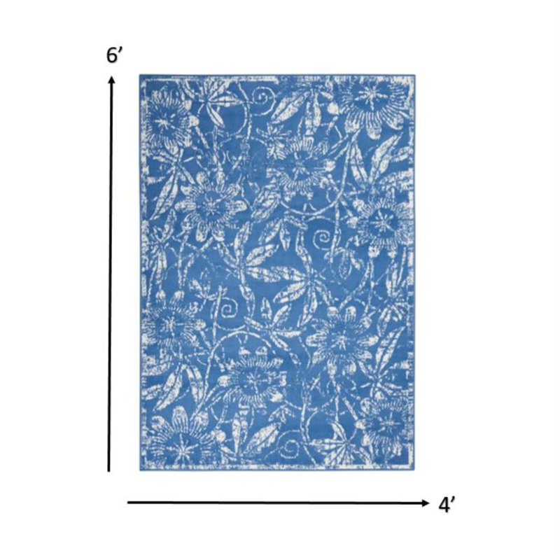 Kante Floral Indoor Rug, Rectangle 4' x 6'