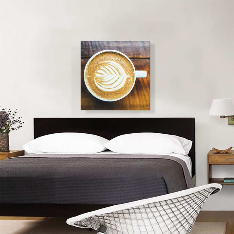 Espresso Coffee Cup Coffee Shop Decor - reproduction de photo sur toile tendue, H 26 po x l 26 po x P 0,75 po