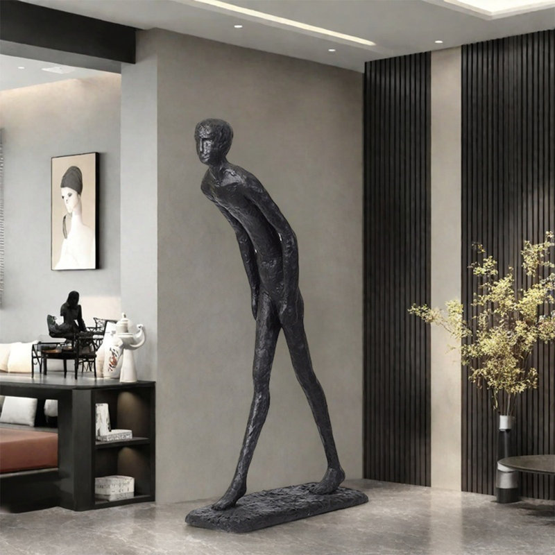 Ornement sculpture abstraite en forme de figure humaine en fibre de verre