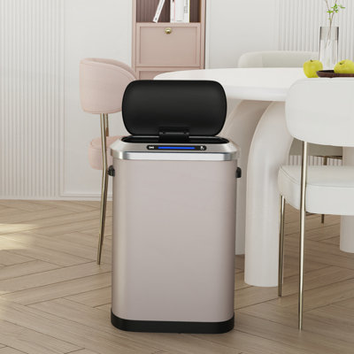 Poubelle automatique 13 gallons en acier inoxydable avec capteur de mouvement
