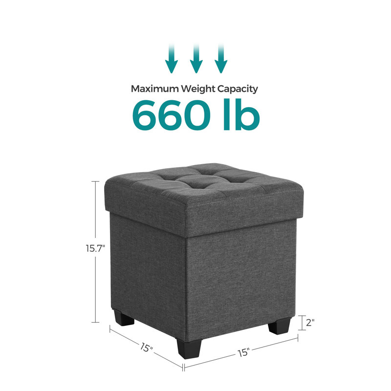 Cube Storage Ottoman(Dark Grey)