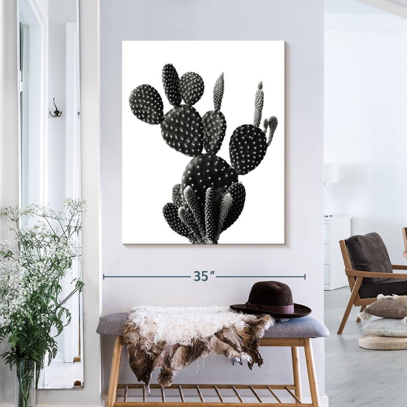 Cactus épine - impression sur toile tendue, H 35 po x l 28 po x P 1,25 po