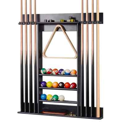 Support pour bâtons de billard, support mural pour queues de billard, support pour 8 queues de billard, fabriqué en bois de pin massif à 100%, accessoires de table de billard (porte-queues seulement)