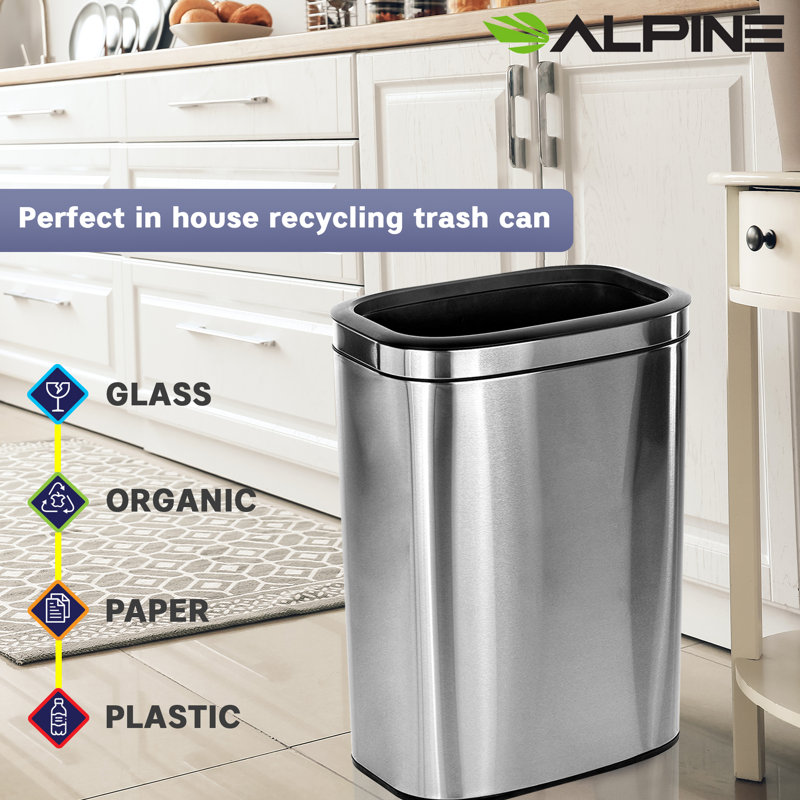 Poubelle en acier inoxydable 10,5 gallons Recycle