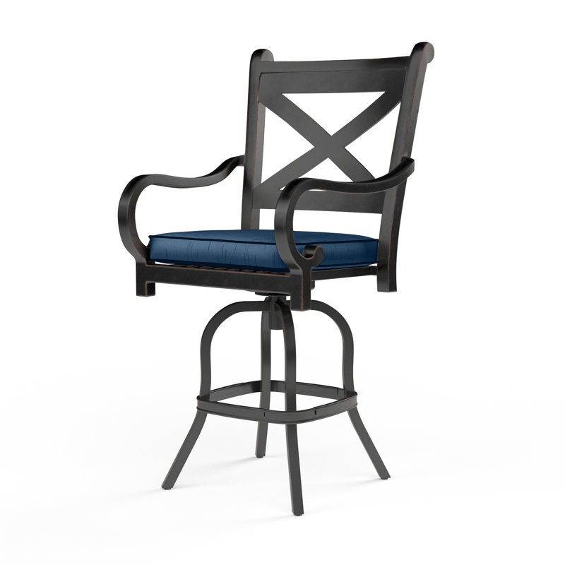 Monterey Outdoor Swivel Bar Stool, Echo Midnight Sunbrella®, Bar Stool (30" Seat Height)