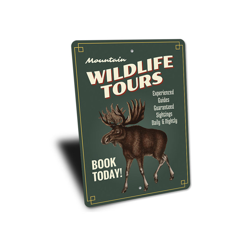 Panneau en aluminium Wildlife Tours, H 14 po x l 10 po x P 0,04 po